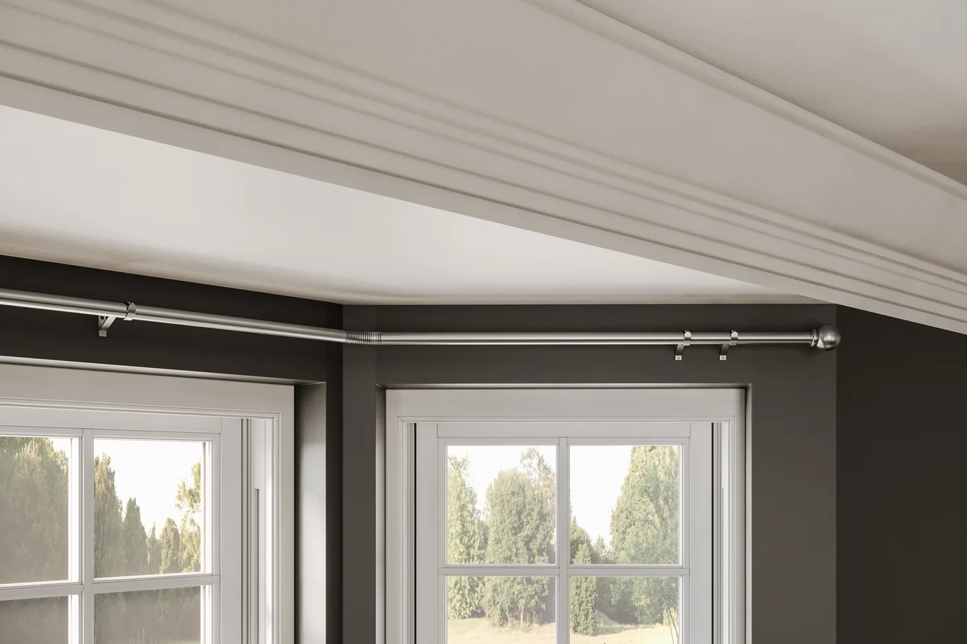 Paloma eyelet pole with curtain
