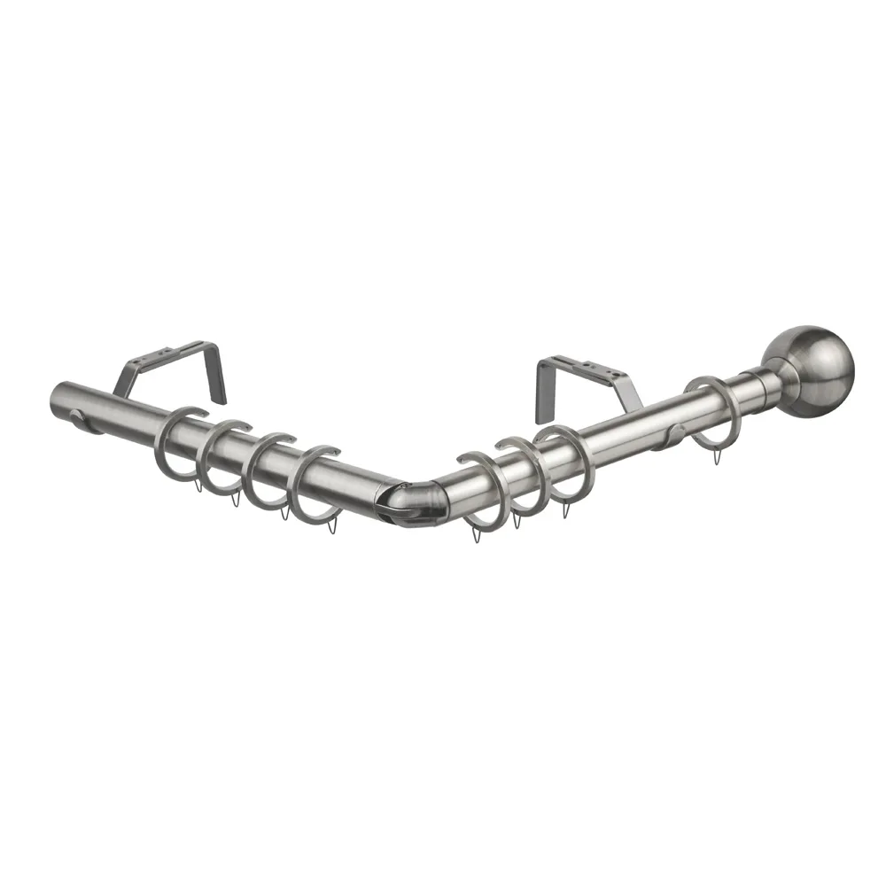 782290 28mm Nikola 5 Sided Bay Pole Satin Silver